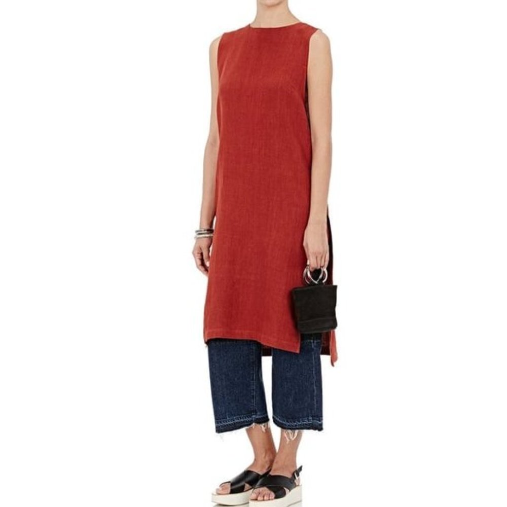 Simon Miller Asymmetrical Orange Sleeveless Tunic